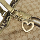 GUCCI GG Canvas Sherry Line Tote Bag Beige Gold 137396 Auth ka543-15