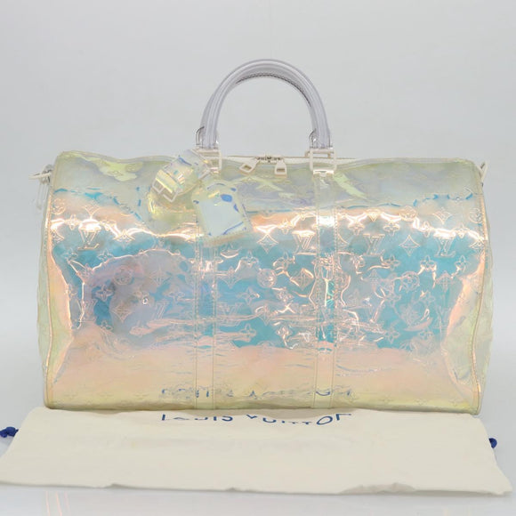 LOUIS VUITTON Monogram Prism Keepall Bandouliere 50 Clear M53271 LV Auth ka5430M