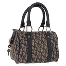 Christian Dior Trotter Canvas Hand Bag Black Silver Auth ka5434A-1