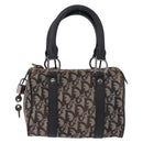 Christian Dior Trotter Canvas Hand Bag Black Silver Auth ka5434A-13