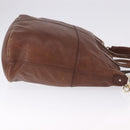 GIVENCHY Hand Bag Leather 2way Brown Gold Tone Auth ka5437-4