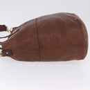 GIVENCHY Hand Bag Leather 2way Brown Gold Tone Auth ka5437-5