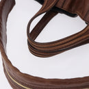 GIVENCHY Hand Bag Leather 2way Brown Gold Tone Auth ka5437-7