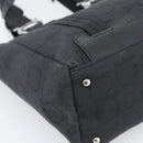 Salvatore Ferragamo Gancini Hand Bag Canvas Black Silver Auth ka5438-11