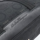 Salvatore Ferragamo Gancini Hand Bag Canvas Black Silver Auth ka5438-14
