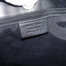 Salvatore Ferragamo Gancini Hand Bag Canvas Black Silver Auth ka5438-15