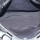 Salvatore Ferragamo Gancini Hand Bag Canvas Black Silver Auth ka5438-16