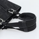 Salvatore Ferragamo Gancini Hand Bag Canvas Black Silver Auth ka5438-7
