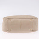Salvatore Ferragamo Gancini Hand Bag Leather Beige Gold Tone Auth ka5439-10