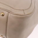 Salvatore Ferragamo Gancini Hand Bag Leather Beige Gold Tone Auth ka5439-12