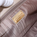 Salvatore Ferragamo Gancini Hand Bag Leather Beige Gold Tone Auth ka5439-16