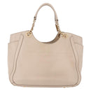 Salvatore Ferragamo Gancini Hand Bag Leather Beige Gold Tone Auth ka5439-3