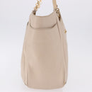 Salvatore Ferragamo Gancini Hand Bag Leather Beige Gold Tone Auth ka5439-5