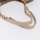 Salvatore Ferragamo Gancini Hand Bag Leather Beige Gold Tone Auth ka5439-7