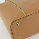 BURBERRY Hand Bag Leather Beige Gold Auth ka544-11