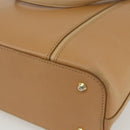 BURBERRY Hand Bag Leather Beige Gold Auth ka544-12