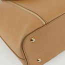 BURBERRY Hand Bag Leather Beige Gold Auth ka544-13