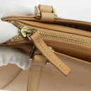 BURBERRY Hand Bag Leather Beige Gold Auth ka544-15