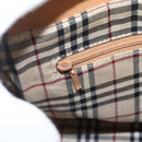 BURBERRY Hand Bag Leather Beige Gold Auth ka544-17