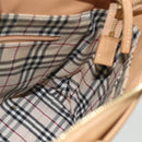 BURBERRY Hand Bag Leather Beige Gold Auth ka544-19