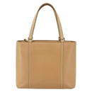 BURBERRY Hand Bag Leather Beige Gold Auth ka544-2