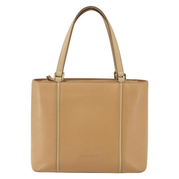 BURBERRY Hand Bag Leather Beige Gold Auth ka544 - 0