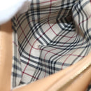 BURBERRY Hand Bag Leather Beige Gold Auth ka544-23