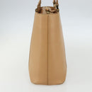 BURBERRY Hand Bag Leather Beige Gold Auth ka544-4