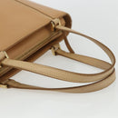 BURBERRY Hand Bag Leather Beige Gold Auth ka544-7