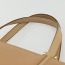 BURBERRY Hand Bag Leather Beige Gold Auth ka544-8