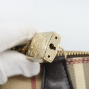 BURBERRY Nova Check Hand Bag PVC Leather Beige Gold Tone Auth ka5443V-15