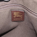BURBERRY Nova Check Hand Bag PVC Leather Beige Gold Tone Auth ka5443V-16