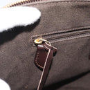 BURBERRY Nova Check Hand Bag PVC Leather Beige Gold Tone Auth ka5443V-21