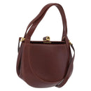 Salvatore Ferragamo Hand Bag Leather 2way Brown Gold Tone Auth ka5445A-1