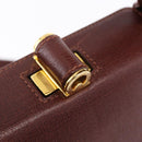 Salvatore Ferragamo Hand Bag Leather 2way Brown Gold Tone Auth ka5445A-17