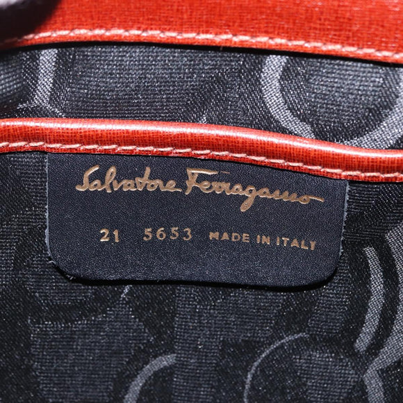 Salvatore Ferragamo Hand Bag Leather 2way Brown Gold Tone Auth ka5445A