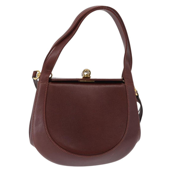 Salvatore Ferragamo Hand Bag Leather 2way Brown Gold Tone Auth ka5445A