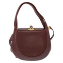 Salvatore Ferragamo Hand Bag Leather 2way Brown Gold Tone Auth ka5445A-3