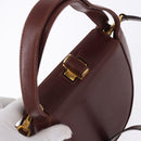 Salvatore Ferragamo Hand Bag Leather 2way Brown Gold Tone Auth ka5445A-6