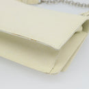Salvatore Ferragamo Gancini Chain Shoulder Bag Leather Ivory Silver Auth ka5446V-12
