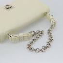 Salvatore Ferragamo Gancini Chain Shoulder Bag Leather Ivory Silver Auth ka5446V-7