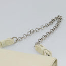 Salvatore Ferragamo Gancini Chain Shoulder Bag Leather Ivory Silver Auth ka5446V-8