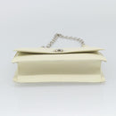 Salvatore Ferragamo Gancini Chain Shoulder Bag Leather Ivory Silver Auth ka5446V-9