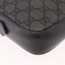 GUCCI GG Supreme Shoulder Bag PVC Leather Gray Silver 699439 Auth ka5448A-10