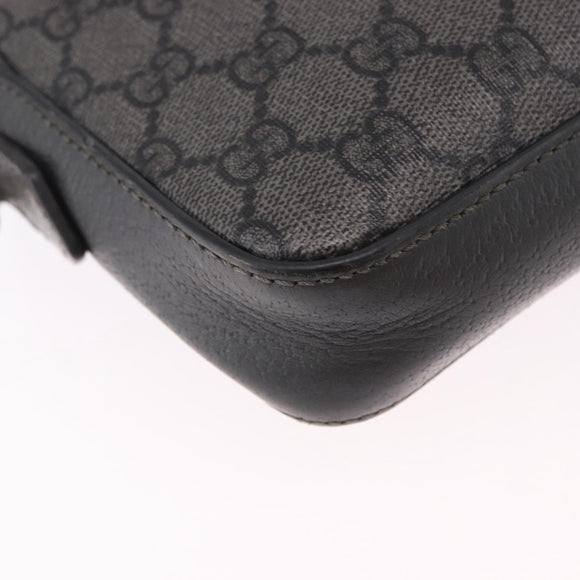 GUCCI GG Supreme Shoulder Bag PVC Leather Gray Silver 699439 Auth ka5448A