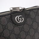 GUCCI GG Supreme Shoulder Bag PVC Leather Gray Silver 699439 Auth ka5448A-15