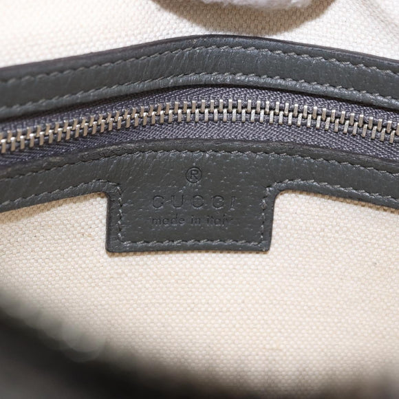 GUCCI GG Supreme Shoulder Bag PVC Leather Gray Silver 699439 Auth ka5448A