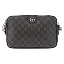 GUCCI GG Supreme Shoulder Bag PVC Leather Gray Silver 699439 Auth ka5448A-2