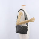 GUCCI GG Supreme Shoulder Bag PVC Leather Gray Silver 699439 Auth ka5448A-23