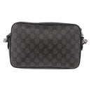 GUCCI GG Supreme Shoulder Bag PVC Leather Gray Silver 699439 Auth ka5448A-3